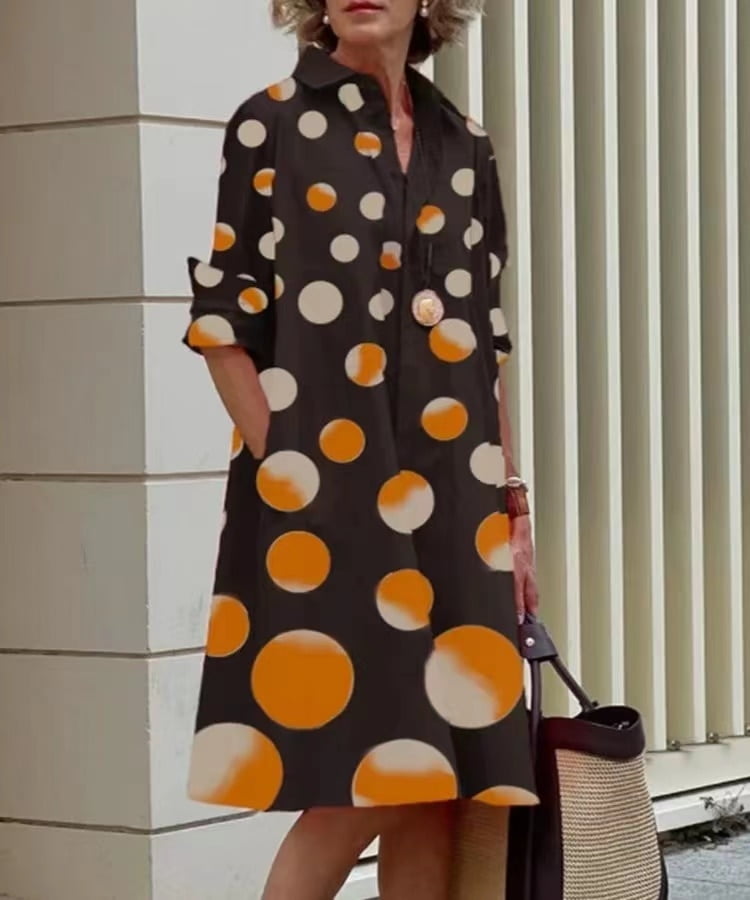 Robe Chemise à Manches sulfet Col en V pour Femme, Vêtement Décontracté, Sexy, à Pois, Couleur Unie, à la Mode, Nouvelle Collection Été 2023 2