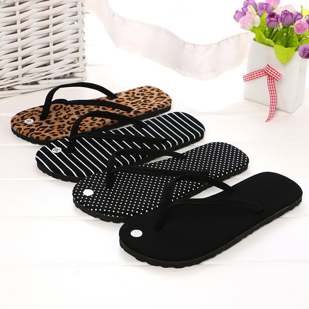 Tongs à imprimé léopard pour femmes, sandales de plage, de haute qualité, décontractées, plates, à pois, nouvelle collection été 2