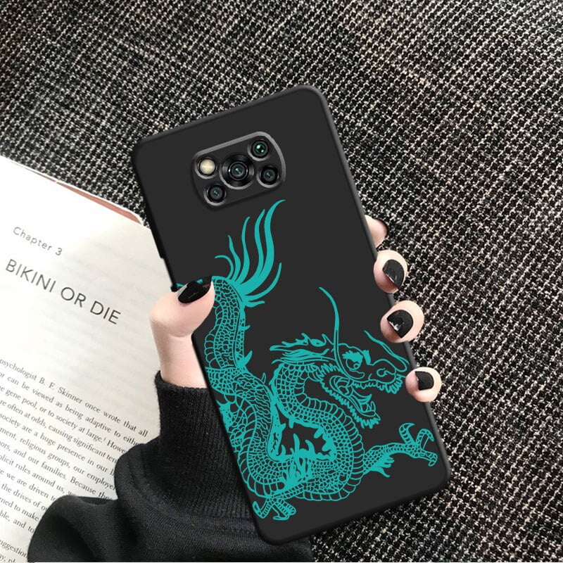 Coque noire pour écouteurs Xiaomi, Bery NDavid Tage Pro M3 figuré M5 F1 ightM5s C40 X4 Pro Capa Dragon Polka Dot Design 2