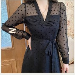 Ummer – robe à manches longues pour femme, vêtement à porter à l'épaule, kirt exy, lack, olka-dot, mblely, heer, idi, 4 1