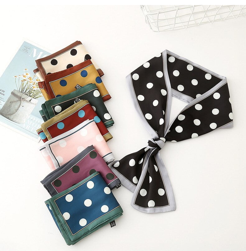 Foulard Long rayé pour femmes, 90x10cm, gros pois, ruban fin décoratif, écharpe fine pour femmes 2