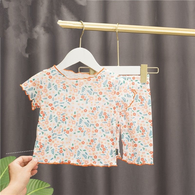 Pyjama Coréen Fleurs Bébés Filles Été