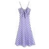 YENKYE-Robe trapèze mi-longue à pois pour femmes, vintage, sexy, col en fibre V, été, 2023 1