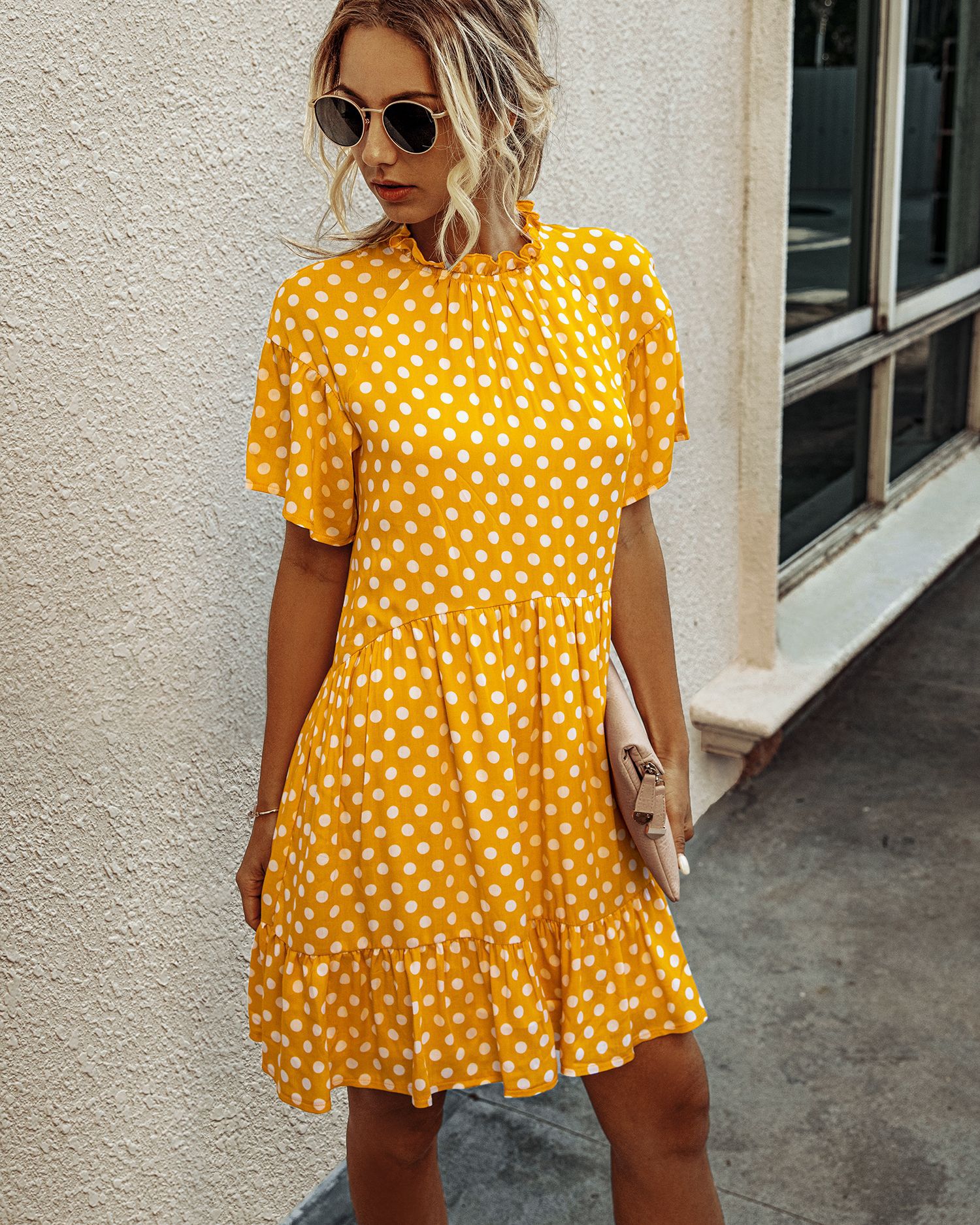 Robe à pois pour femmes, tenue d'été à la mode, 2020 2