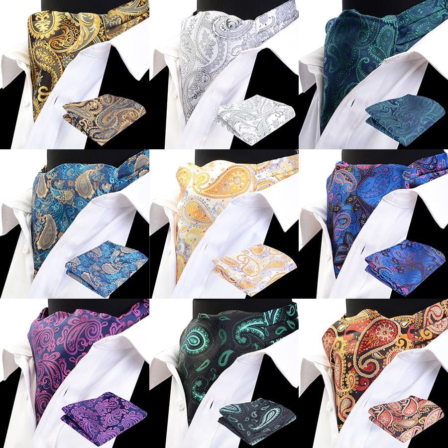 Ricnais-Ensemble vintage pour homme, motif cachemire à pois, poche carrée, imbibé, mariage, Craings.com 1