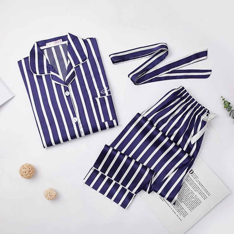 InjPyjama-Ensemble 2 pièces pour femmes, chemise longue, sexy, imprimé pois, lingerie, vêtements de nuit pour la maison, été 2023 2