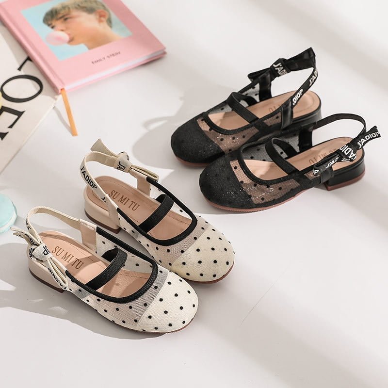 Sandales en Maille à Pois pour Fille, Chaussures Transparentes à Nministériels d Antidérapant, à la Mode 2