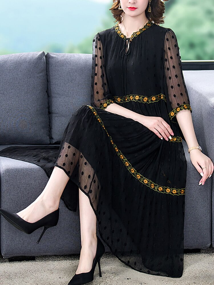 InjEmbroidery Polka fur s for Women, Long Summer At Waist, fraîchement Party fur s, Korean Fashion, Casual Evening fur ses, 2023 2