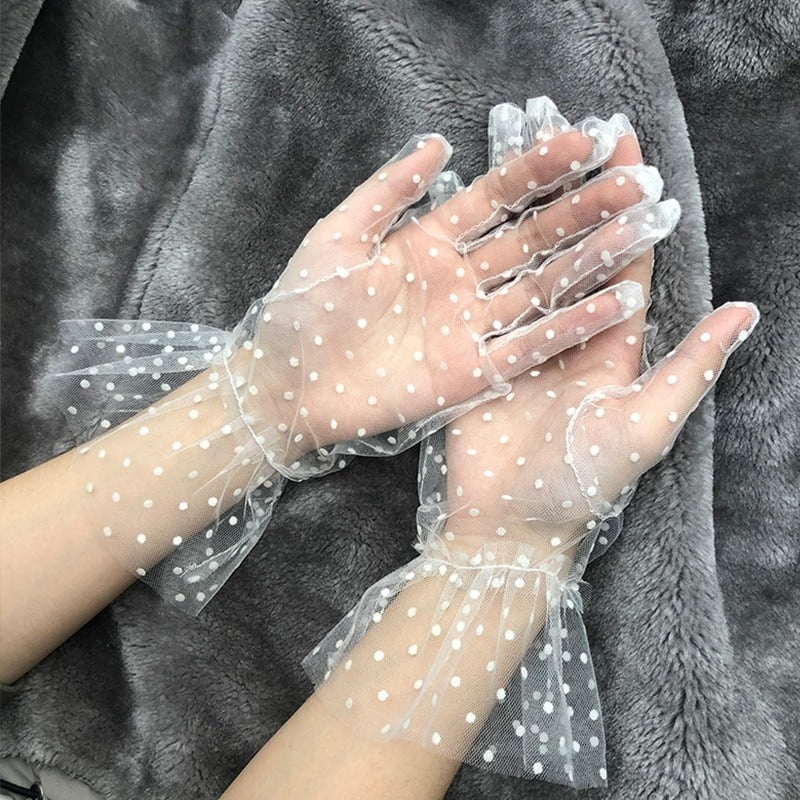 Tulle Transparent à Pois Noir et Blanc, Maille, Mince, Court, Bal, ix, Été, 1 Pièce 2