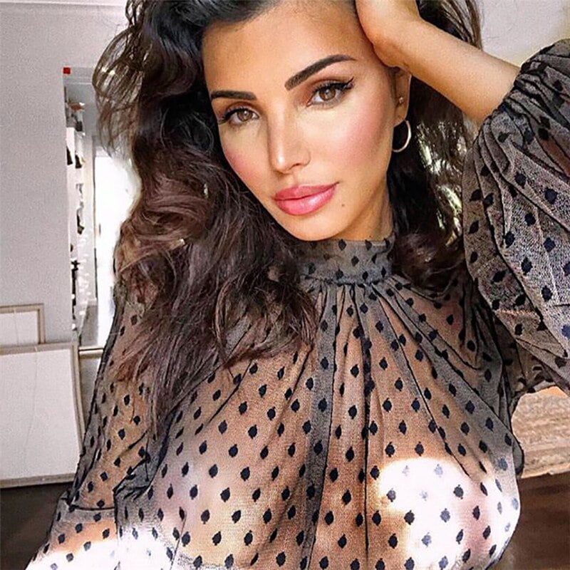 T-Shirt Court Mousseline Femmes Sexy