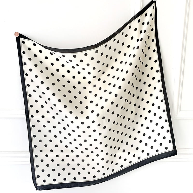 Écharpe Carrée Luxueuse Pois Femme