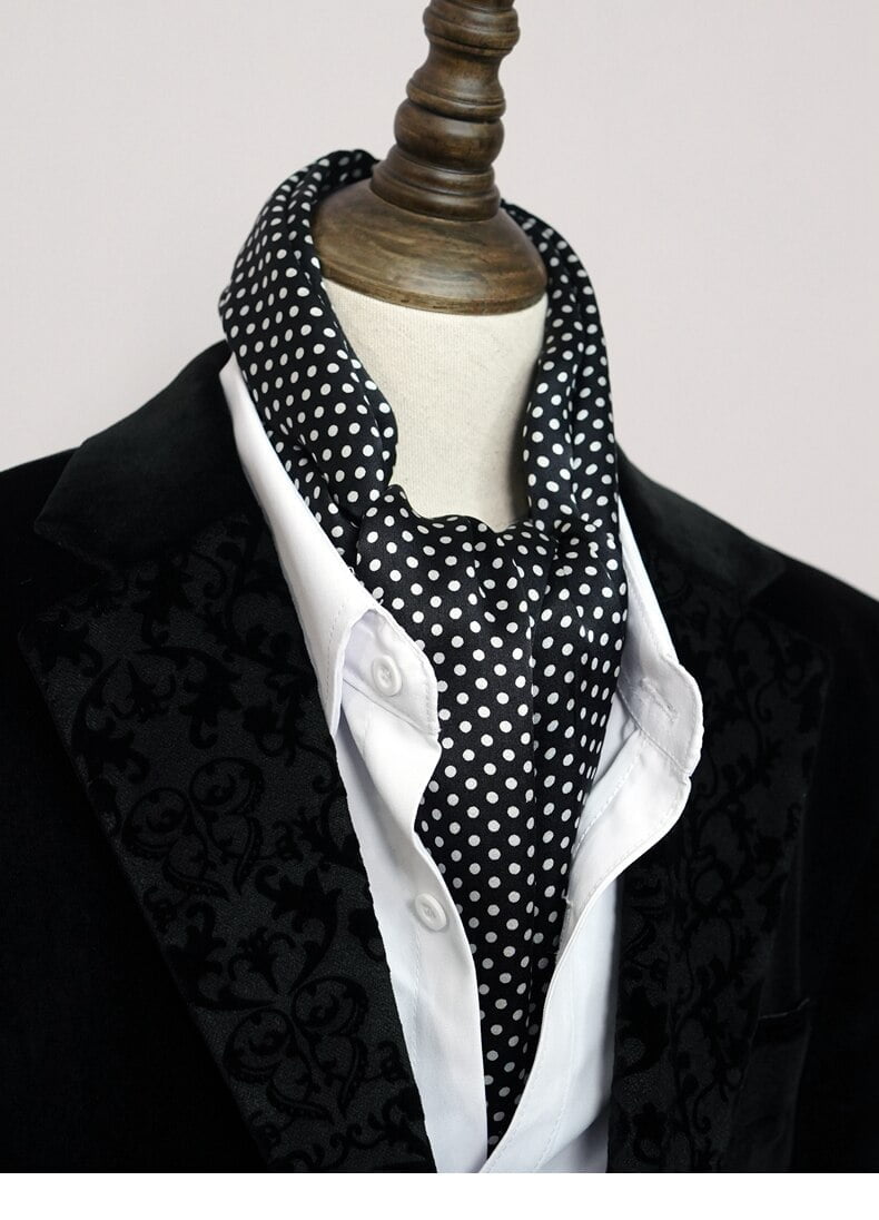 Foulard à pois pour hommes, double couche, longue présidence, Craings.com, bleu, noir, respirant et confortable, 100% 2