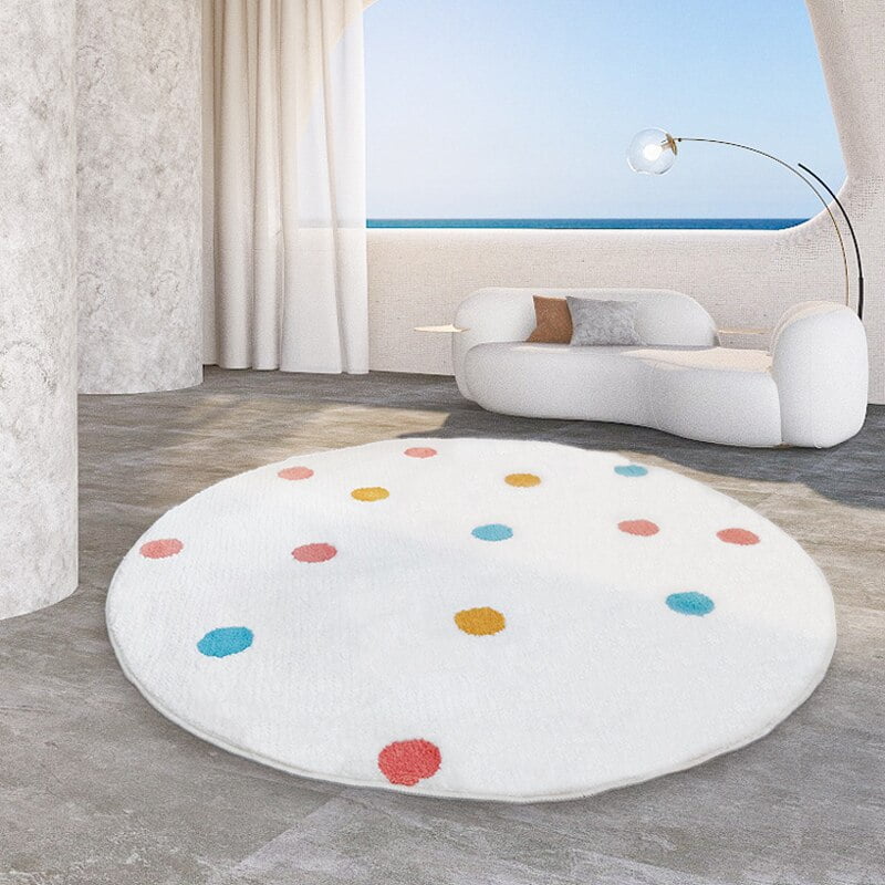 Tapis Salon Peluche Blanc Enfants