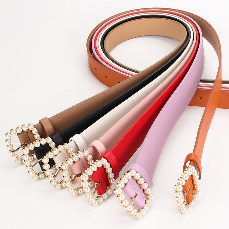 Ceinture Carrée Perle Élégante Pois Femme