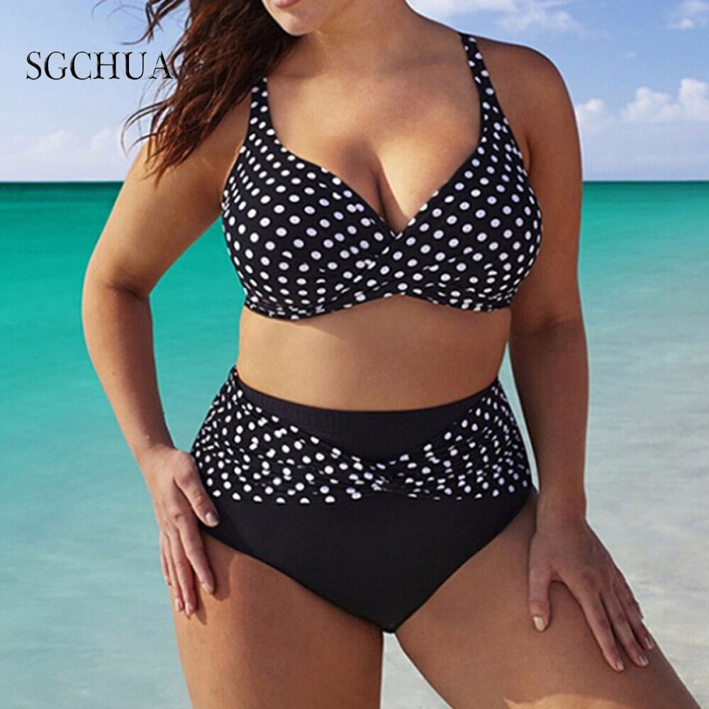 Maillot Bain Deux Pièces Pois