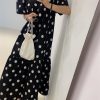 Robe d'été à manches bouffantes pour femmes, tenue décontractée de bureau, ample, noire, mode coréenne, pull Long imprimé 1