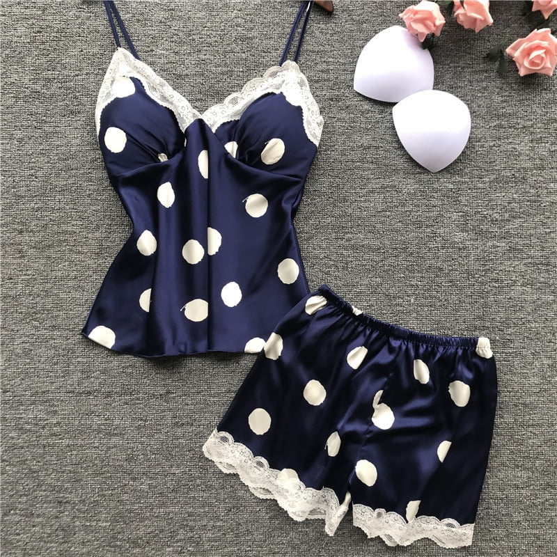 Pyjama Femme Chic Dentelle À Pois