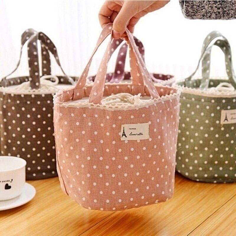 Sac à lunch glacière à pois, petit fourre-tout, boîte à poudres, sac à main rose, offre spéciale 2