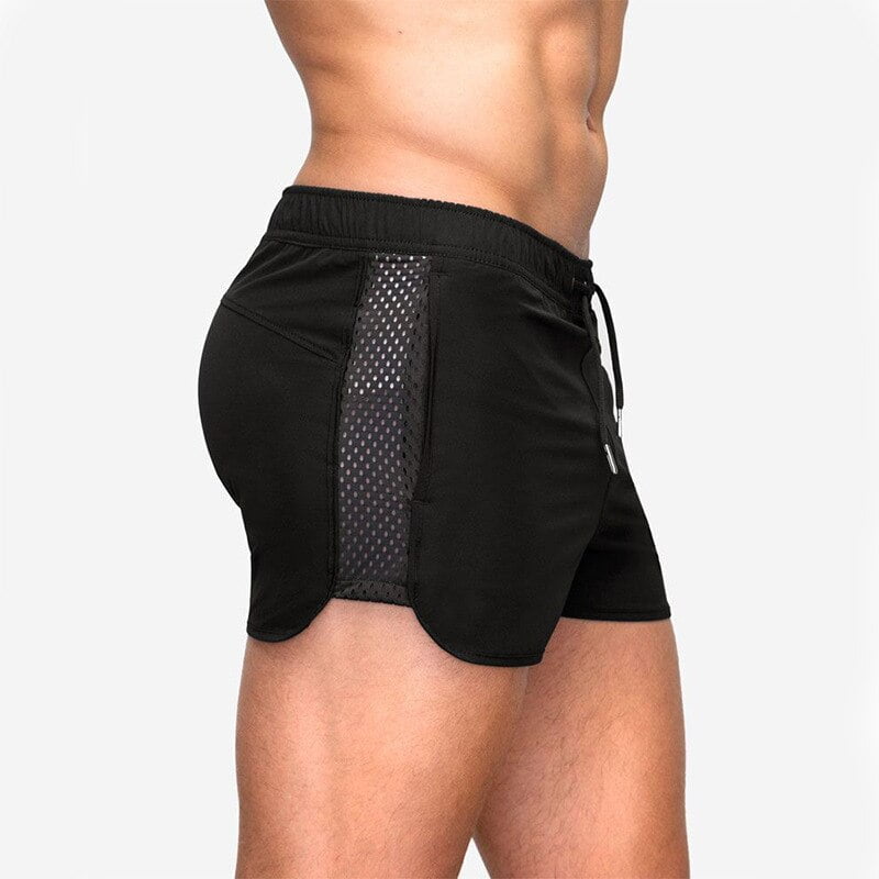 Shorts de course en maille extensible pour hommes, Shorts de Fitness, de Jogging, d'entraînement, de Gym, avec poches, vêtements de sport en plein air, d'été à séchage rapide 2