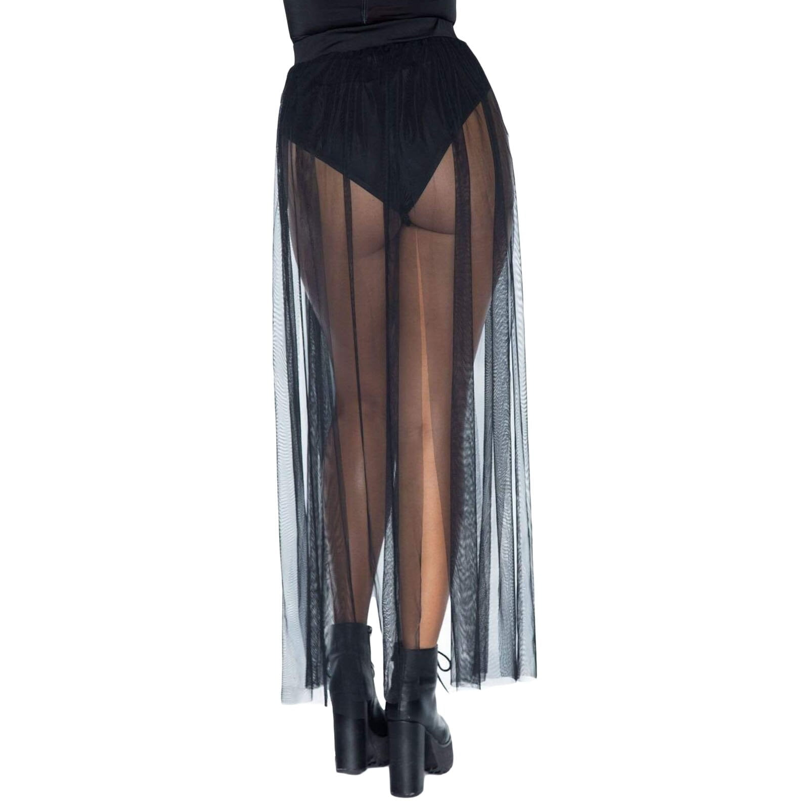 Jupe longue transparente pour femmes, bande élastique, couleur unie, plusieurs fentes, streetwear, tenue de plage, été 2