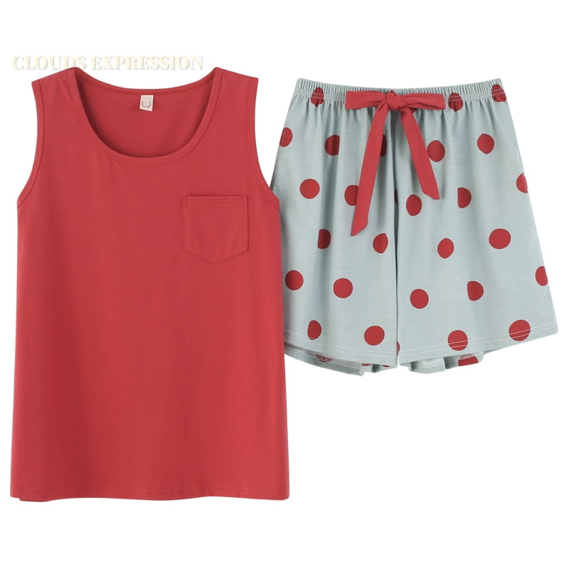 Pyjama D'Été Femme Violet À Pois