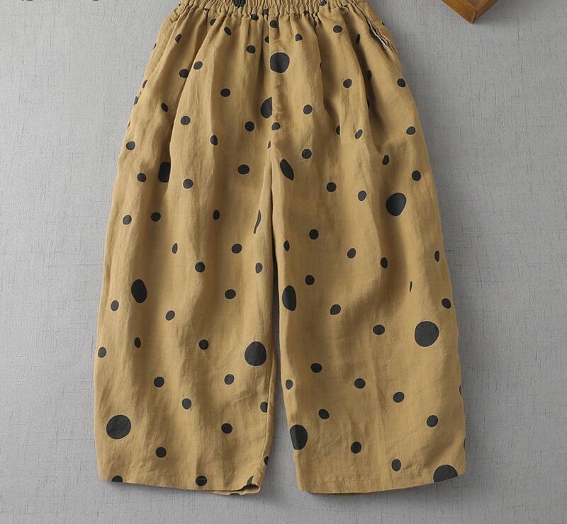 Pantalon Large Pois Femme Élégant Confortable