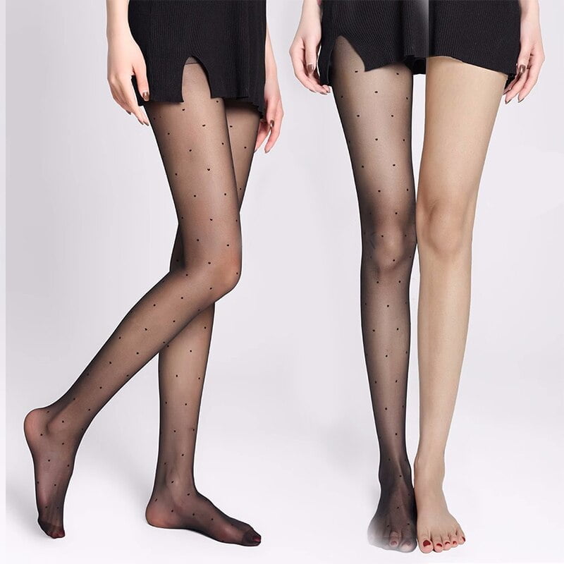Collants d'été fins noirs à pois pour femmes, bas sexy en résille sans couture, collants en nylon pour boîte de nuit, injTight 2