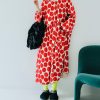 Imakokoni Design Original pull à manches longues col rond robe à pois femme imprimé décontracté Style japonais jupe 223835 1