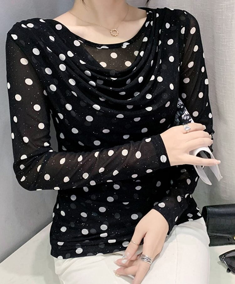 Winsleter T-Shirt Femme Maille Double Épaisseur