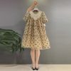 Y2k – Robe élégante à col rond pour Femme, manches courtes, perles, pois, grande taille, ample, été 1