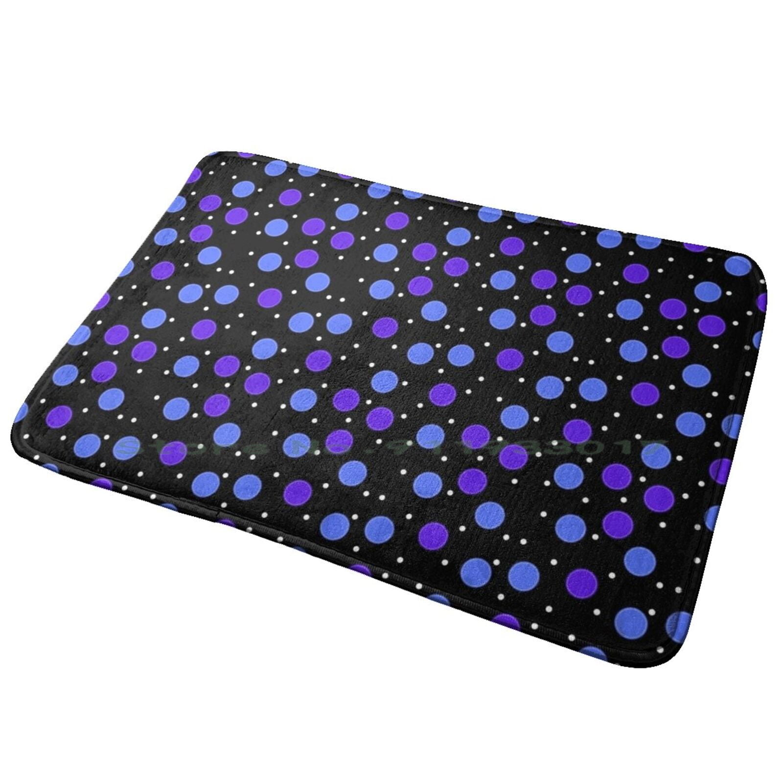 Paillasson à pois noir/violet/blanc pour porte d'entrée, tapis de bain, gris, effet Collage des esprits maléfiques 1