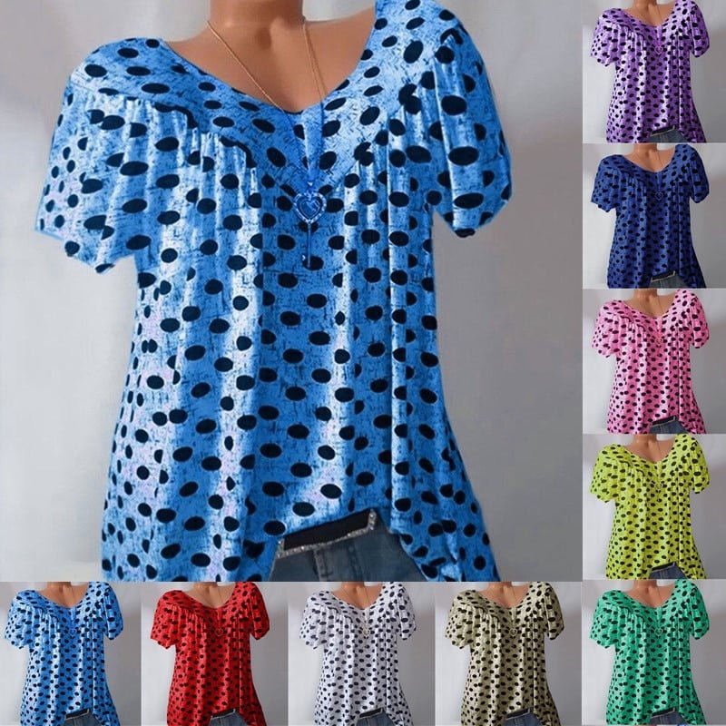 T-Shirt Manches Courtes Femme Col V