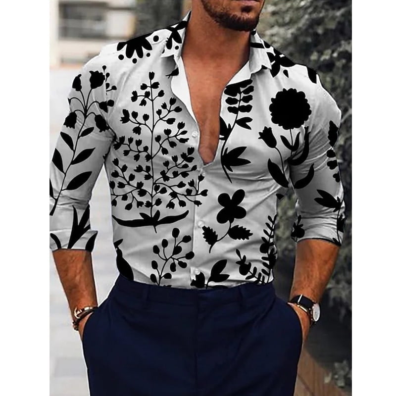 Chemises vintage de luxe pour hommes, chemise respirante décontractée, imprimé à pois, manches longues, vêtements pour hommes, soirée de Rh, cardigan, chemisiers 2