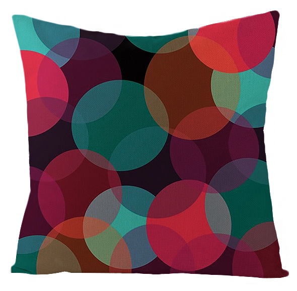 Taie d'oreiller à motifs colorés à pois, taie d'oreiller douce, cercle Mandala, décoration de la maison, canapé, chambre, 45x45 50x50
