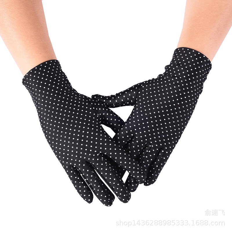 Gants À Pois En Spandex Élastique - Collection Printemps-Été