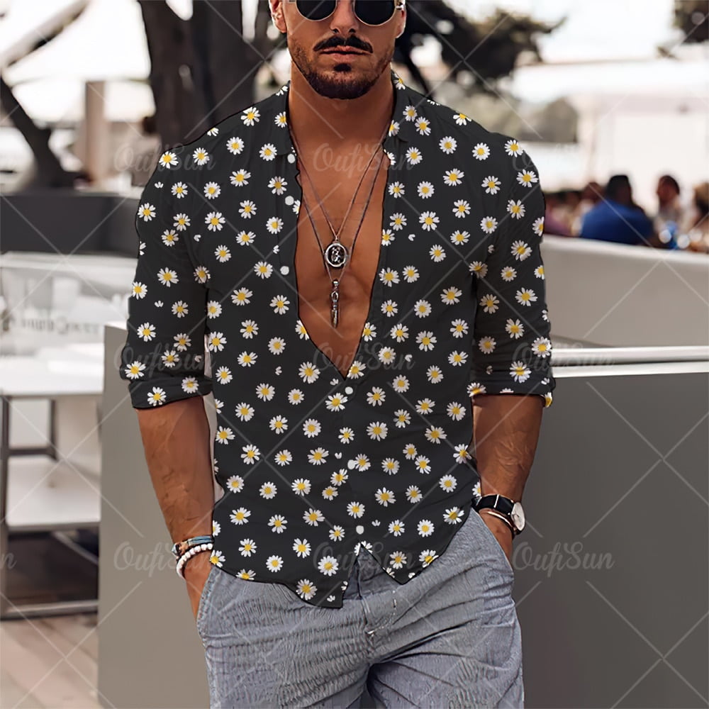 Chemises à Manches sulfpour Homme, Chemise à Revers, Imprimé Floral, Plante, Hawaïen, Streetwear, Nouveaux Vêtements, 2022 1