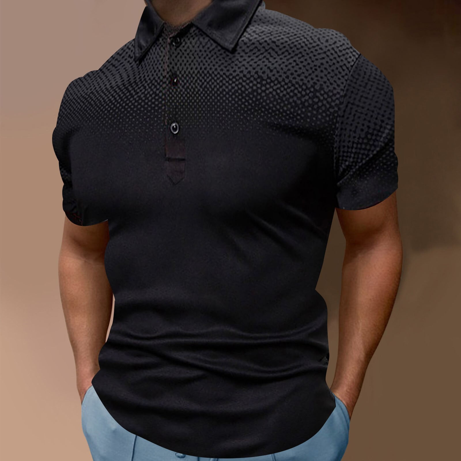 Polo à pois pour hommes, T-shirt à col à revers, Streetwear décontracté, Streetwear à manches courtes, Vêtements DSilva 2