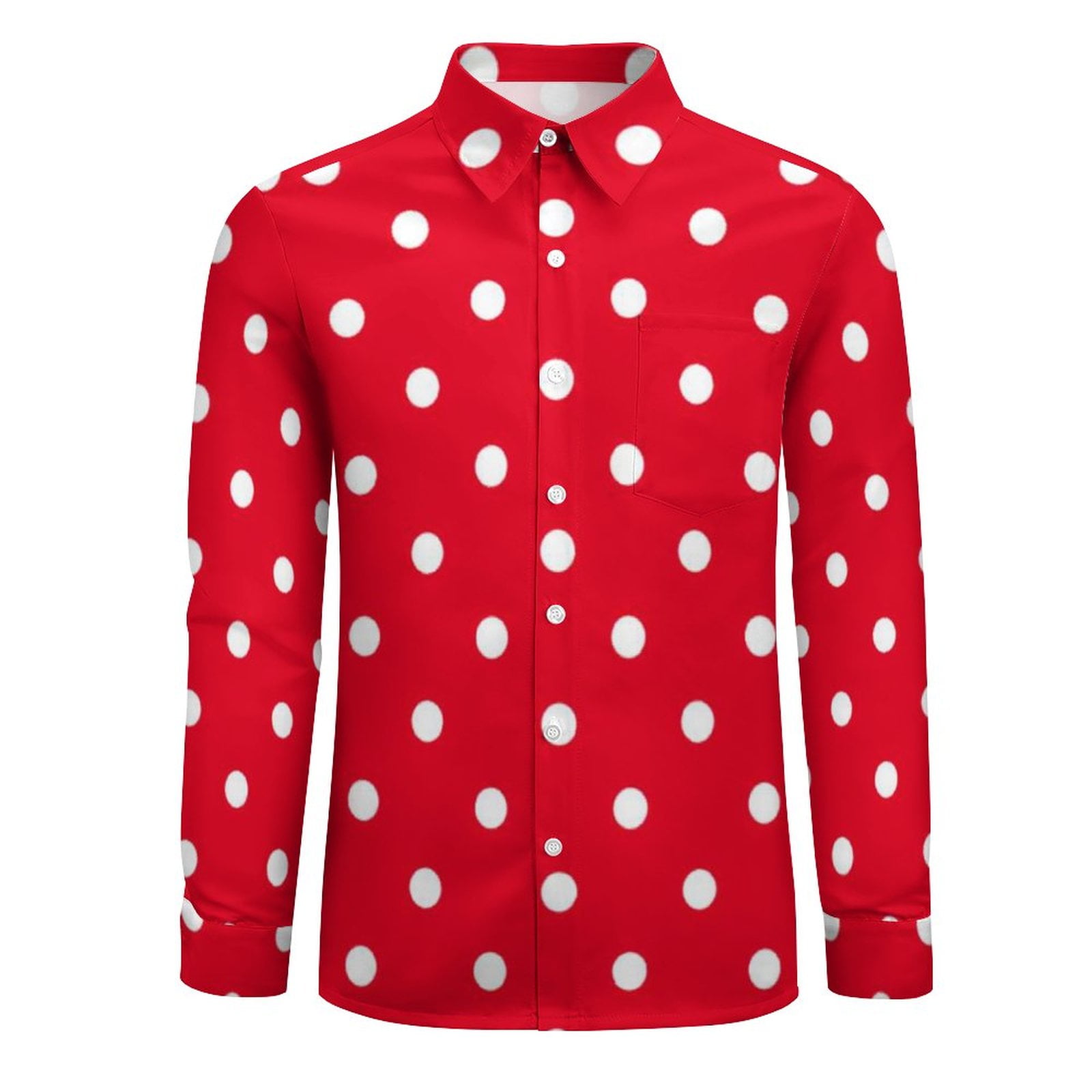 Chemise rouge à pois blancs pour hommes, tacheté, cow-cles, chemises décontractées, style de rue, chemisiers graphiques, Chimressized, Y 2