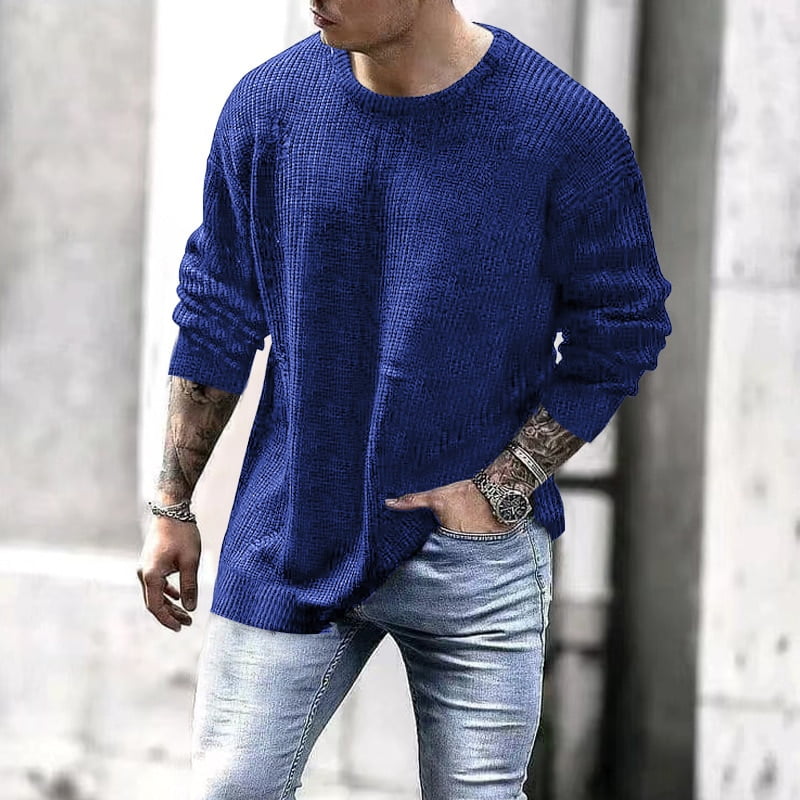 Pull Laine Col Haut Hommes Motif Pois