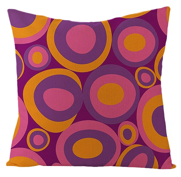 Taie d'oreiller à motifs colorés à pois, taie d'oreiller douce, cercle Mandala, décoration de la maison, canapé, chambre, 45x45 50x50