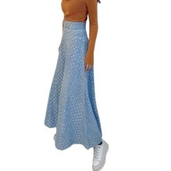 Jupe Longue Jean Femmes Style Rétro