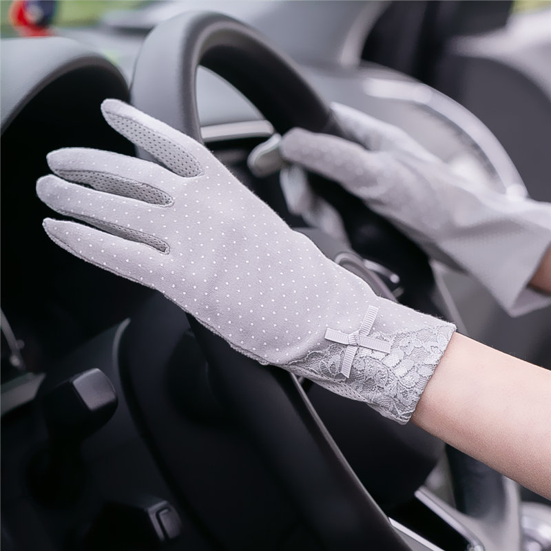 Gants À Pois En Coton Pour Femme, Respirants, Fins, Protection Solaire UV