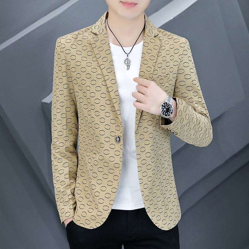 Blazer de marque imprimé à pois pour homme, veste de costume décontractée, à la mode, robe d'affaires, de mariage, printemps 2