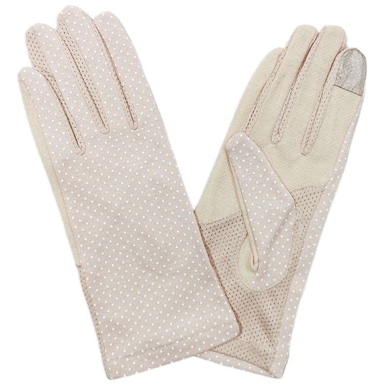 Gants Été Coton Antidérapants Femmes Pois Motif