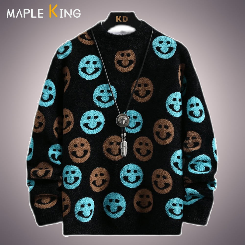 Pull À Pois Hommes Manches Longues Hip Hop Noël Hiver 3XL.