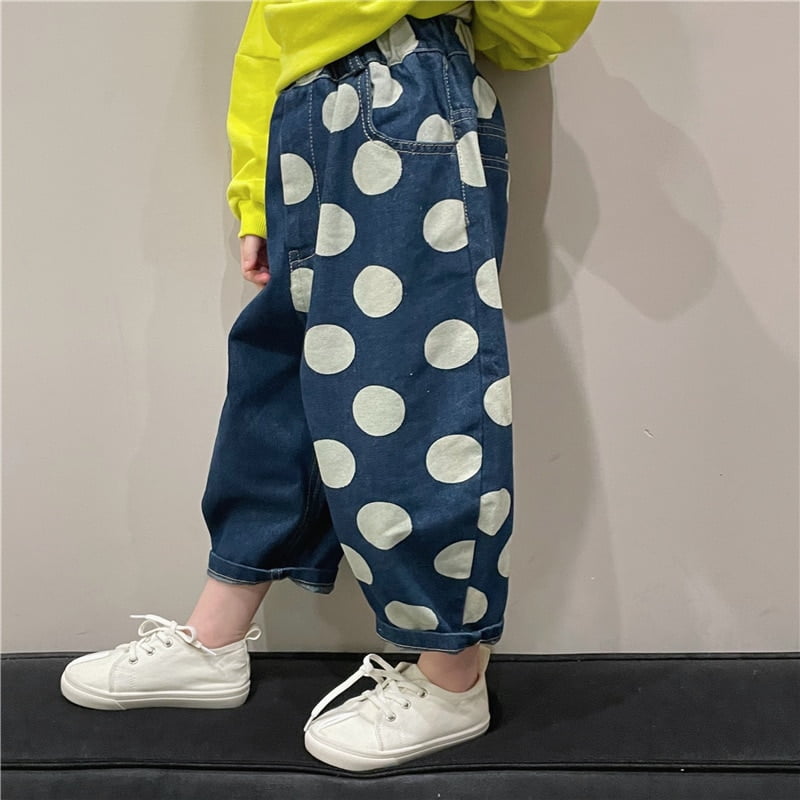 Pantalons pour enfants, nouveau Style coréen, Jeans à pois, mode bébé Colorblock, pantalons décontractés, printemps 2023 2