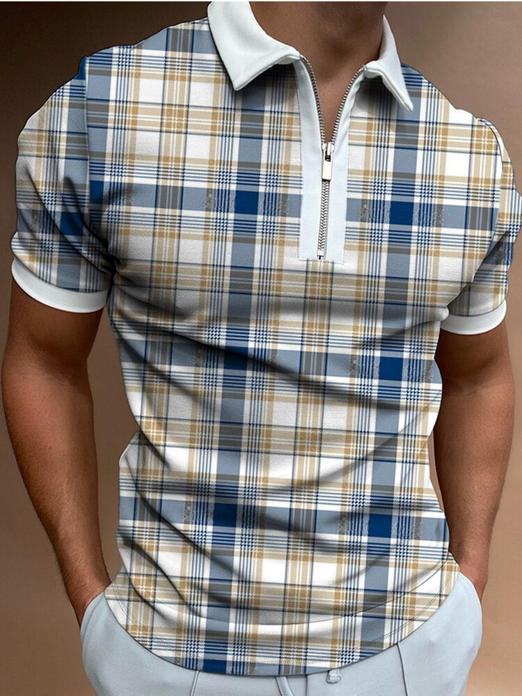 Polo décontracté à pois College pour hommes, chemises à glissière d'été, design de mode, nouveau, 2022 2