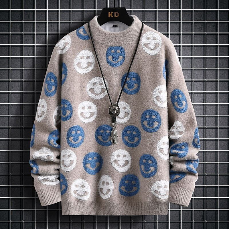 Pull à manches longues pour homme, haut imprimé humoristique avec sourire, style Hip Hop décontracté, idéal pour noël, collection automne et hiver, 3xl 2