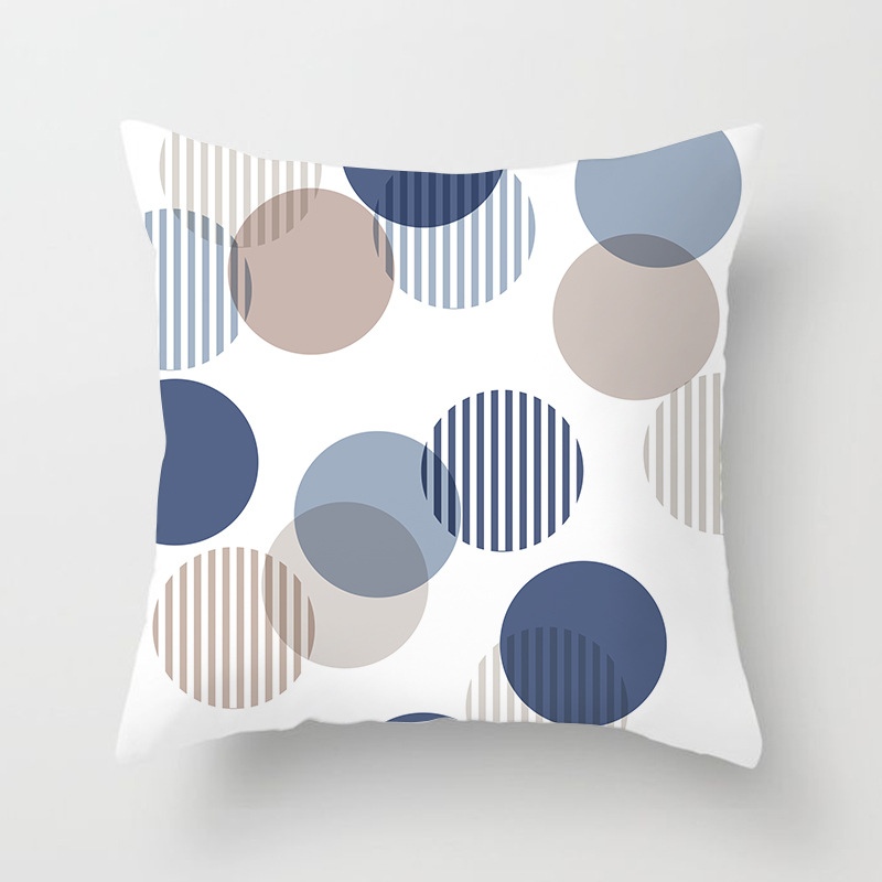 Taie d'oreiller imprimée géométrique, taie d'oreiller décorative pour canapé, peau de pêche, art de la chambre à coucher, décoration de la maison, 45x45cm