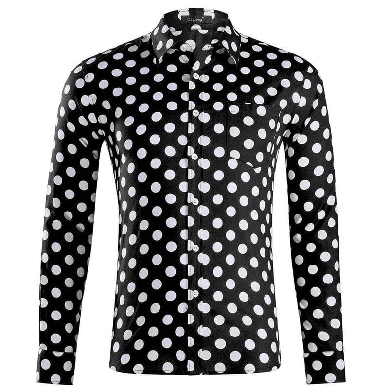 Chemise à manches longues à pois pour hommes, belle taille, mode décontractée, revers, vêtements pour hommes, offre spéciale, nouveau, 2022 2